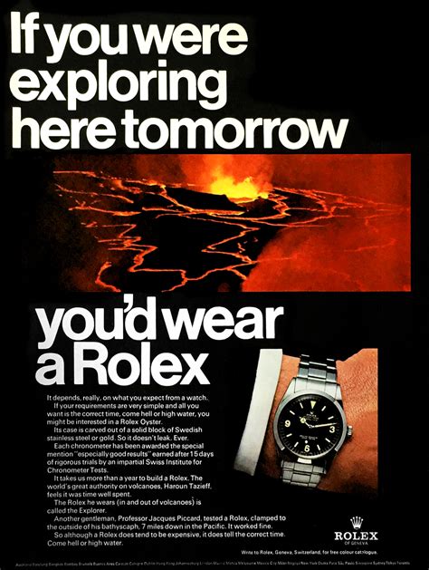 rolex explorer adverts|Rolex watch advertisement.